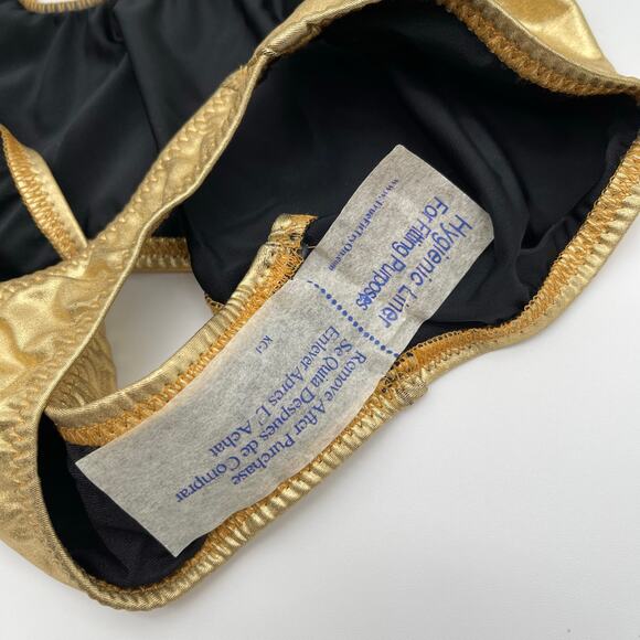 Norma Kamali | NWT Shane Metallic Gold Foil One Piece Bathing Suit Bodysuit S - Picture 9 of 13